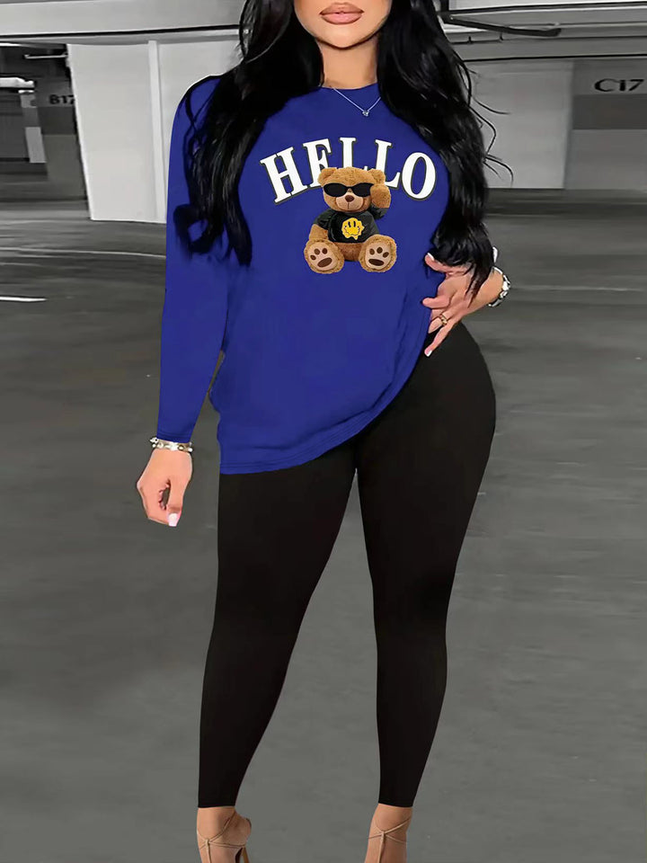 Damen Lässiges Sweatshirt mit originellem Bärenmotiv Drune