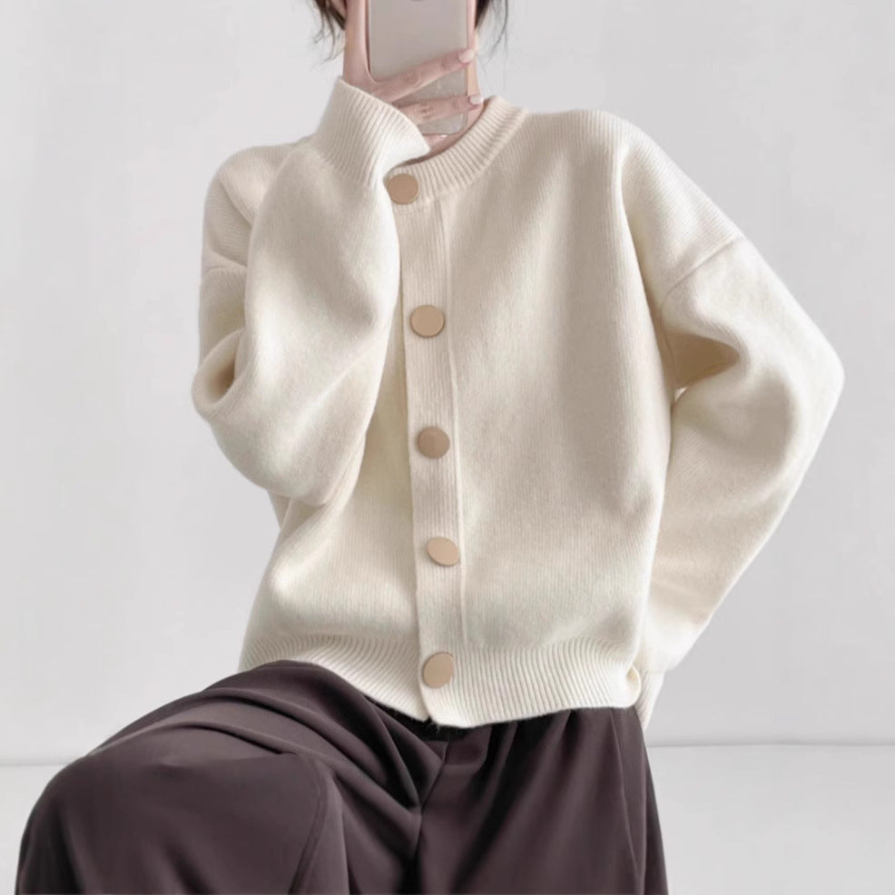 Damen Strickjacke mit komfortablem Schnitt und eleganten Knopfdetails Drune