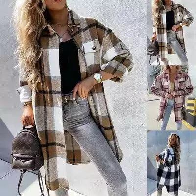 Damen Karo Hemdenjacke Drune