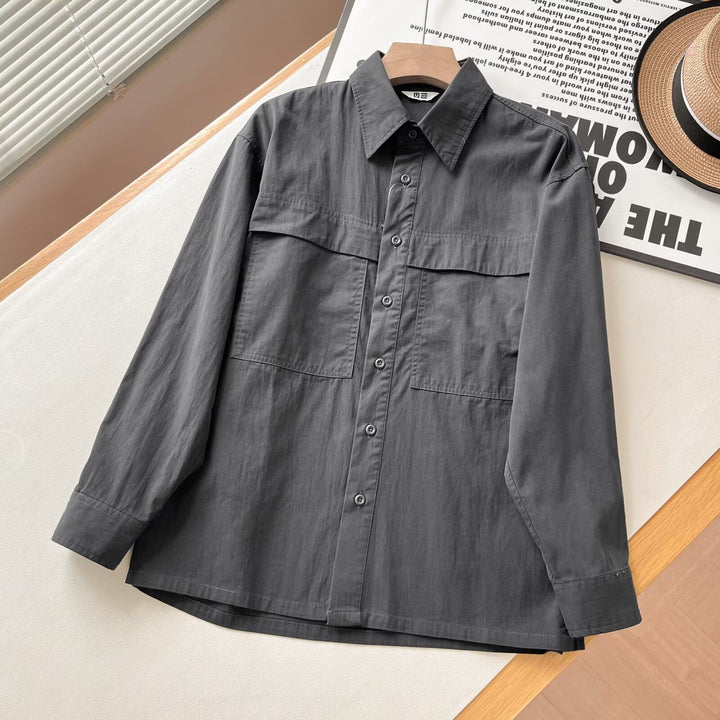 Damen Lässiges Overshirt mit praktischen Brusttaschen Drune