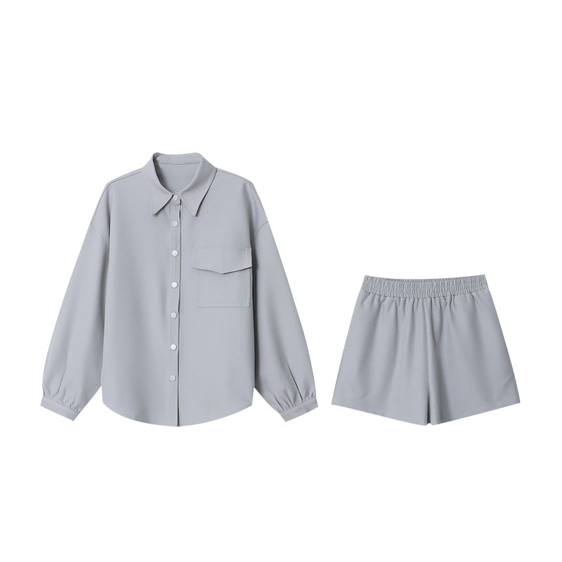 Damen lässiges Overshirt mit einstellbarem Bund und praktischen Taschen Drune