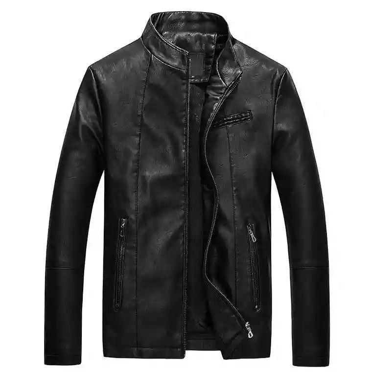 Herren modische Kunstlederjacke mit stylischem Steppdesign Drune