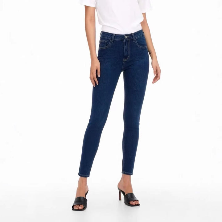 Damen nan hochgeschnittene Skinny-Jeans mit figurformendem Stretch und knöchellanger Passform Drune