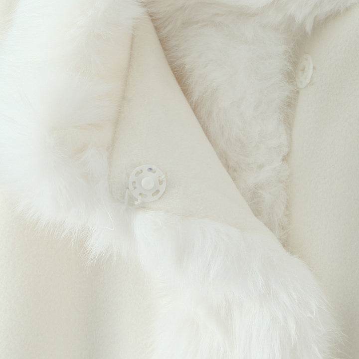 Damen elegante Kunstfelljacke mit weichem Kragen und modernen Details Drune