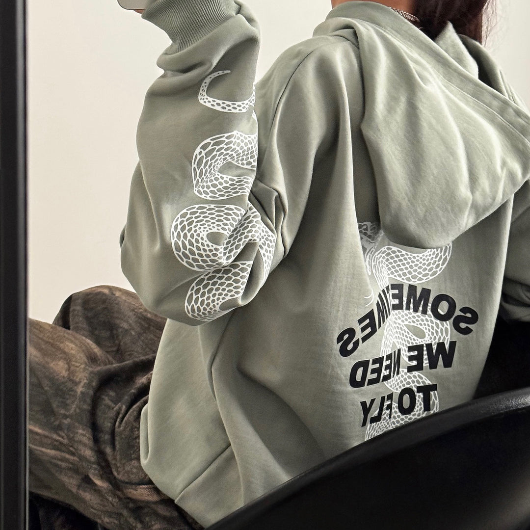 Damen Oversized Kapuzenpullover mit modischen Details Drune