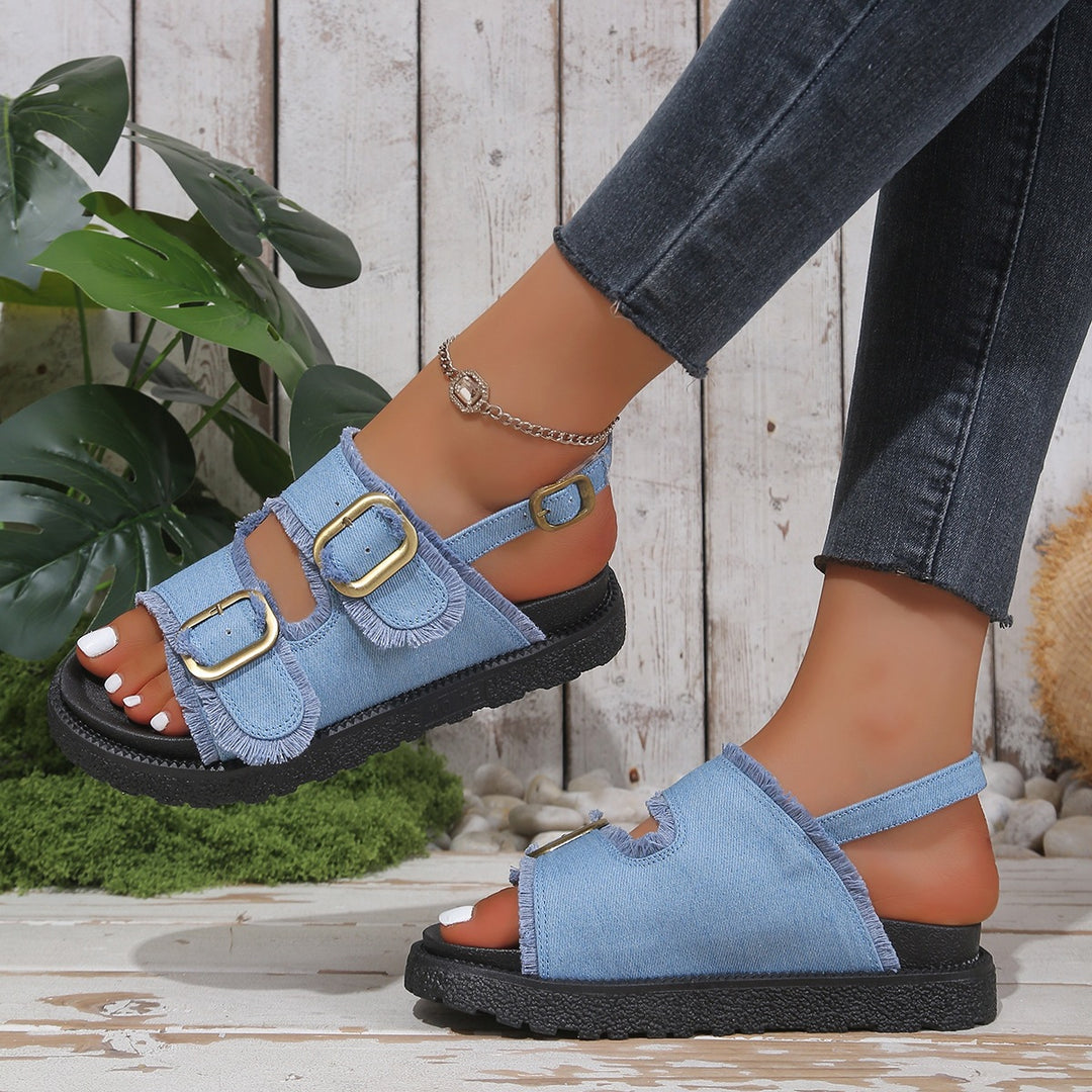 Drune | Lässige Denim Wedges
