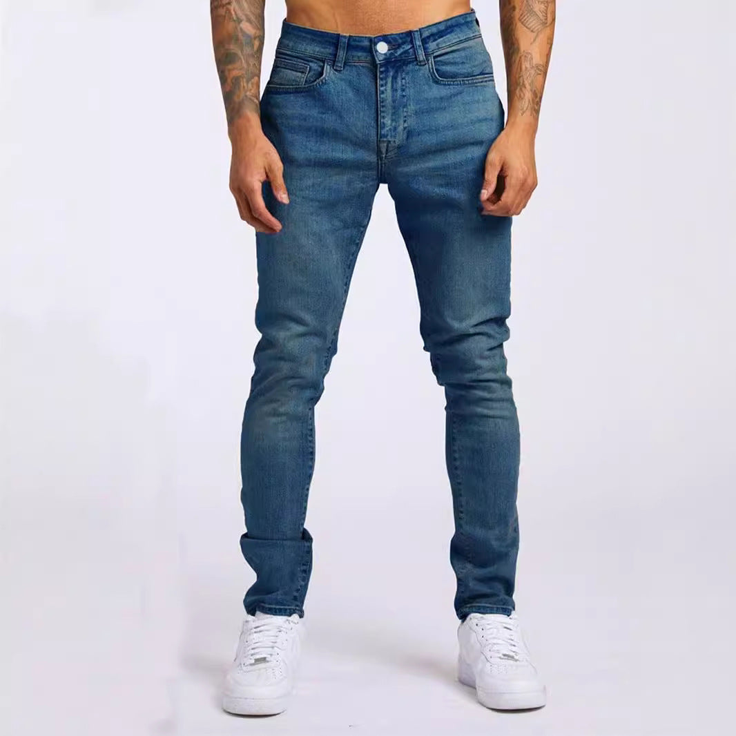 Herren Slim Fit Jeans im authentischen Used-Look Drune
