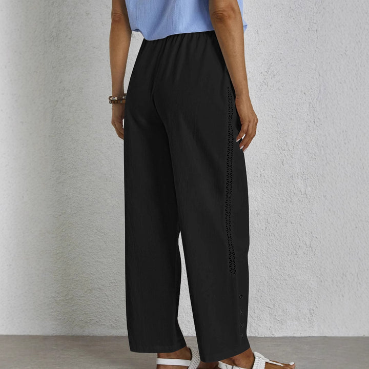 Damen Hochtaillierte Chinohose mit elastischem Bund und seitlichen Taschen Drune