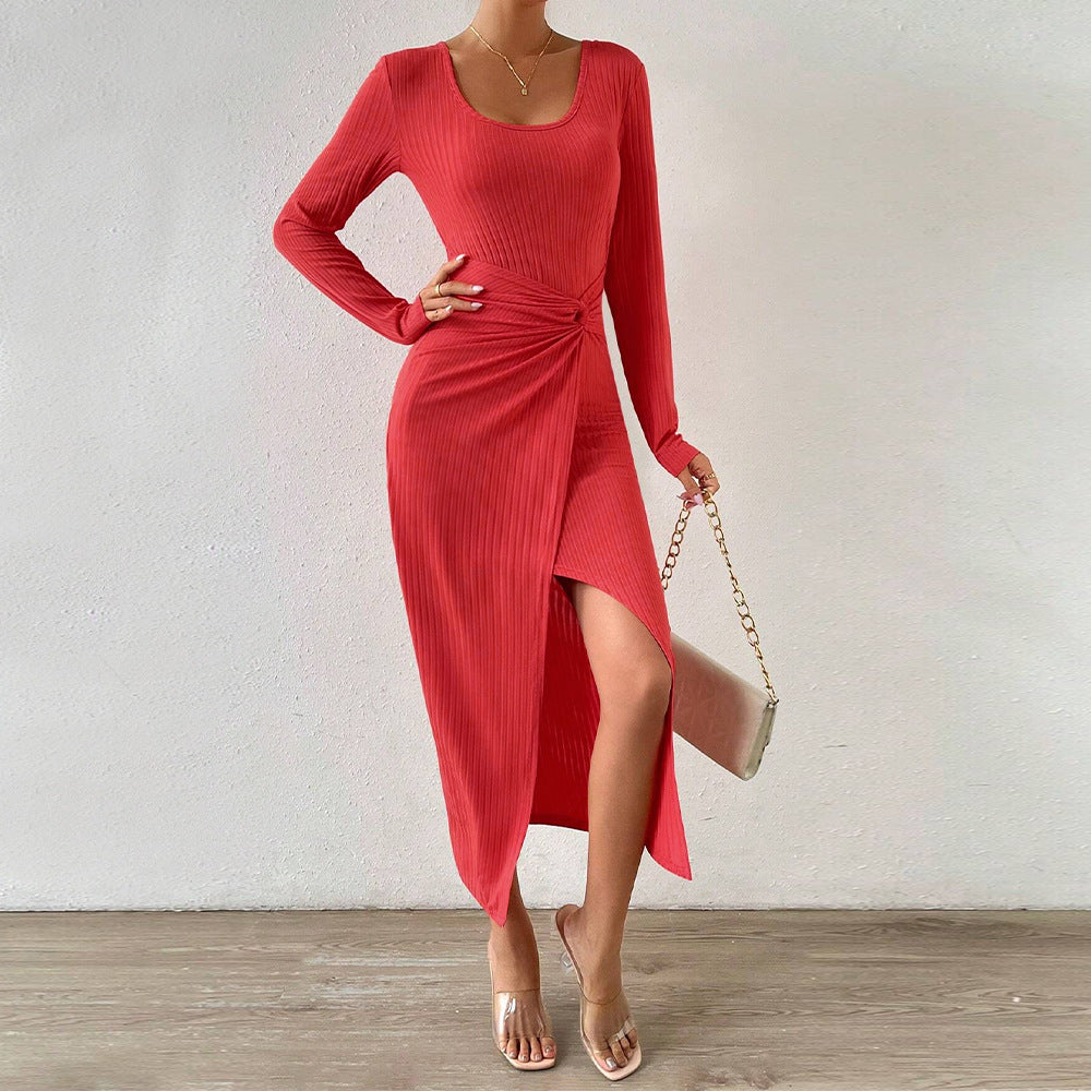 Damen Maxikleid mit elegantem Wickeldesign und seitlichem Schlitz Drune