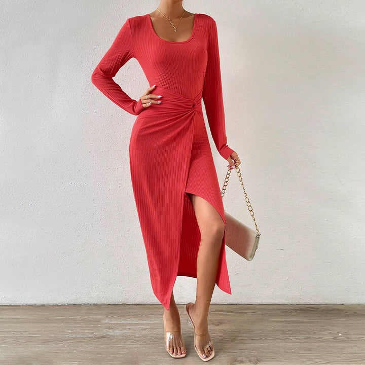 Damen Maxikleid mit elegantem Wickeldesign und seitlichem Schlitz Drune