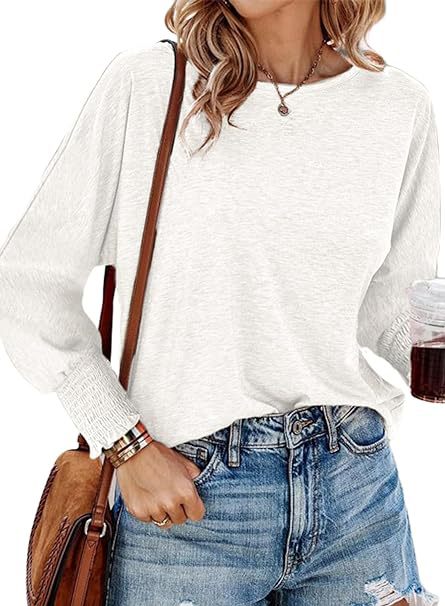 Damen lässiges Langarmshirt mit einzigartigen Ärmelabschlüssen Drune