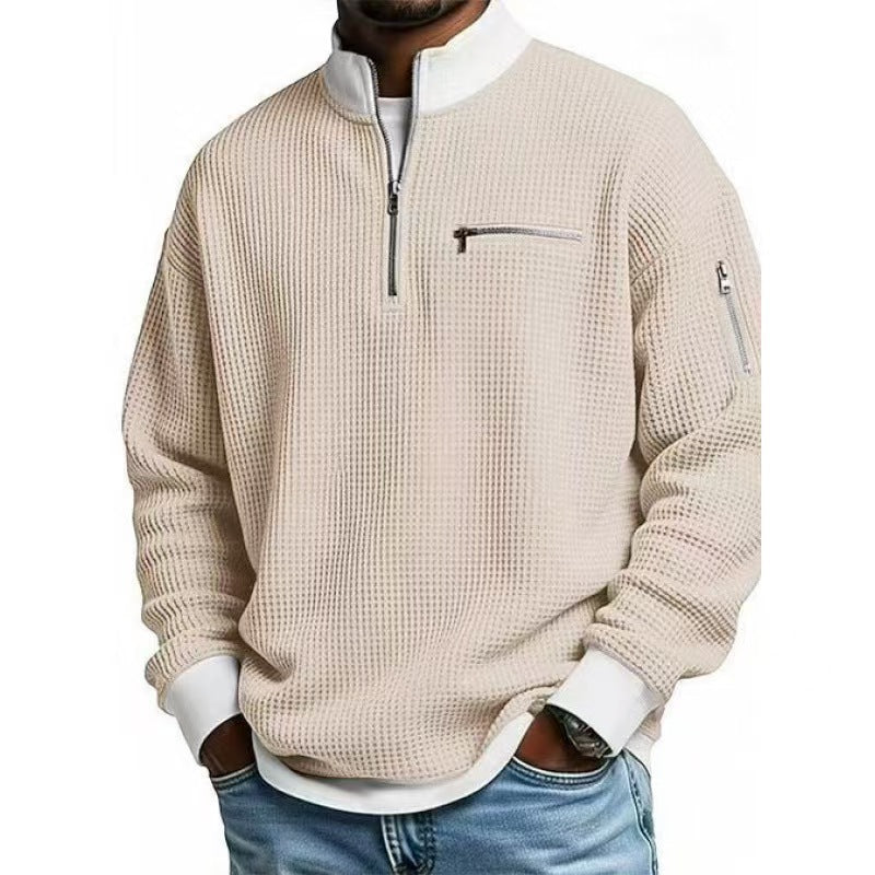 Herren Sweatshirt mit hohem Kragen und praktischem Reißverschluss Drune