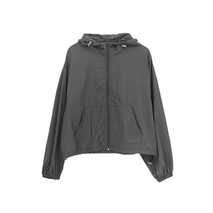Damen leichte Outdoor-Windjacke mit verstellbarem Kordelzug Drune