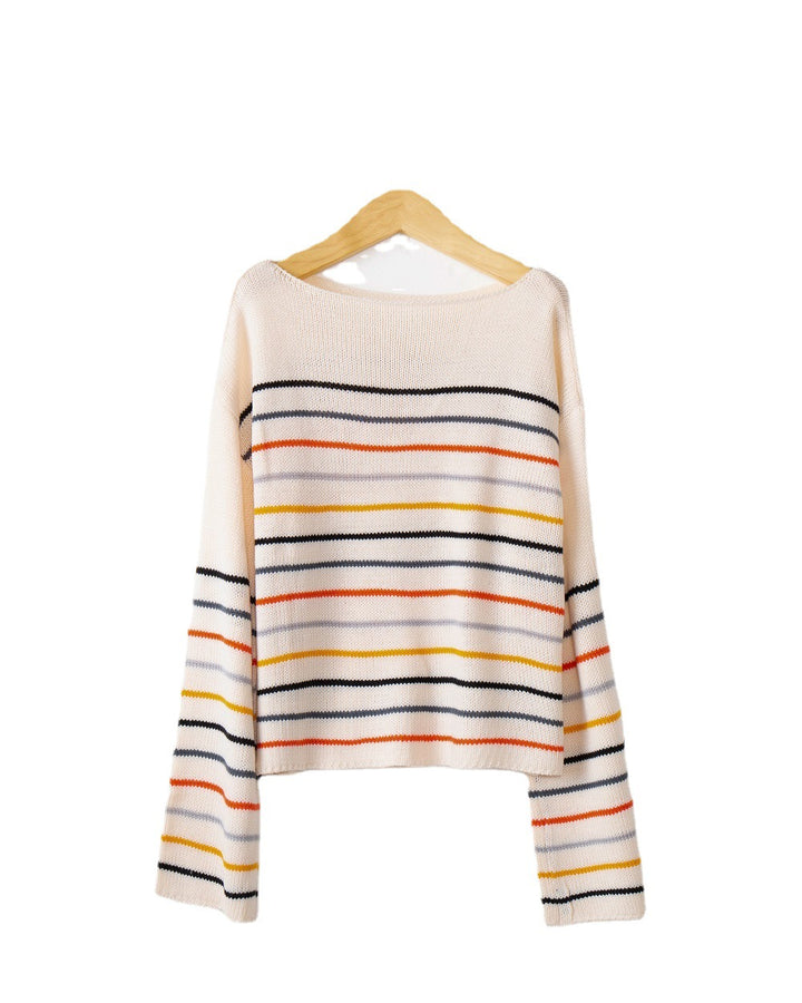 Damen Oversized Streifenpullover aus weichem Material mit weitem Schnitt Drune