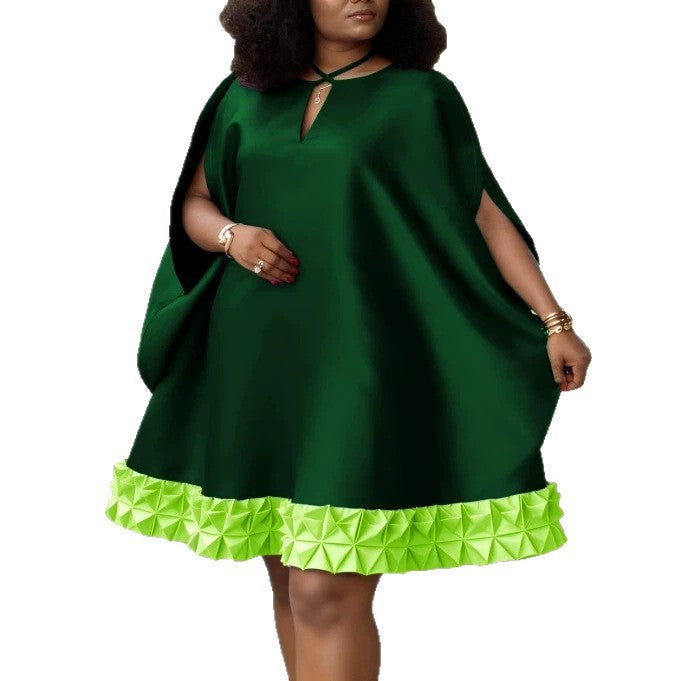 Damen Elegantes Kaftan-Kleid mit dekorativem Faltenbesatz Drune