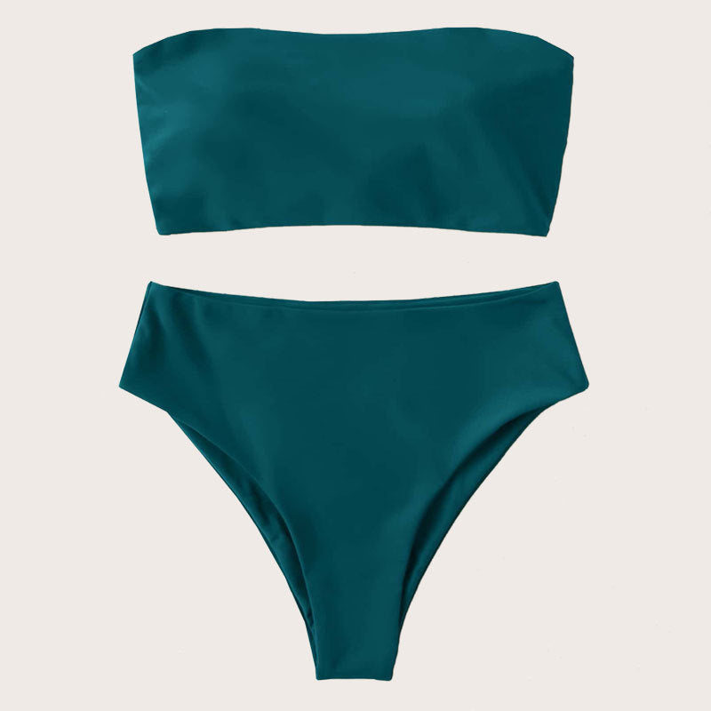 Damen Bandeau-Bikini mit hoher Taille Drune