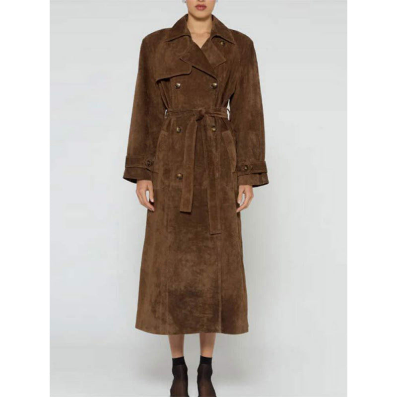 Damen Trenchcoat aus weichem Wildleder Drune