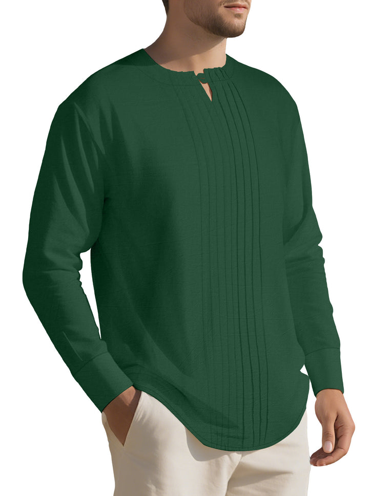 Herren Elegantes Langarmhemd mit strukturiertem Design Drune