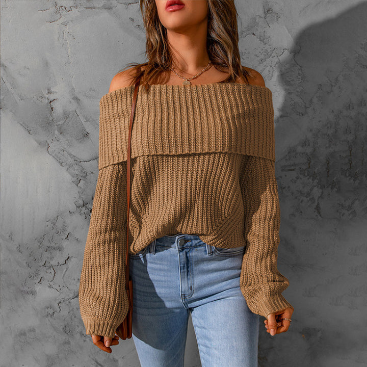 Damen Off-Shoulder Strickpullover Drune