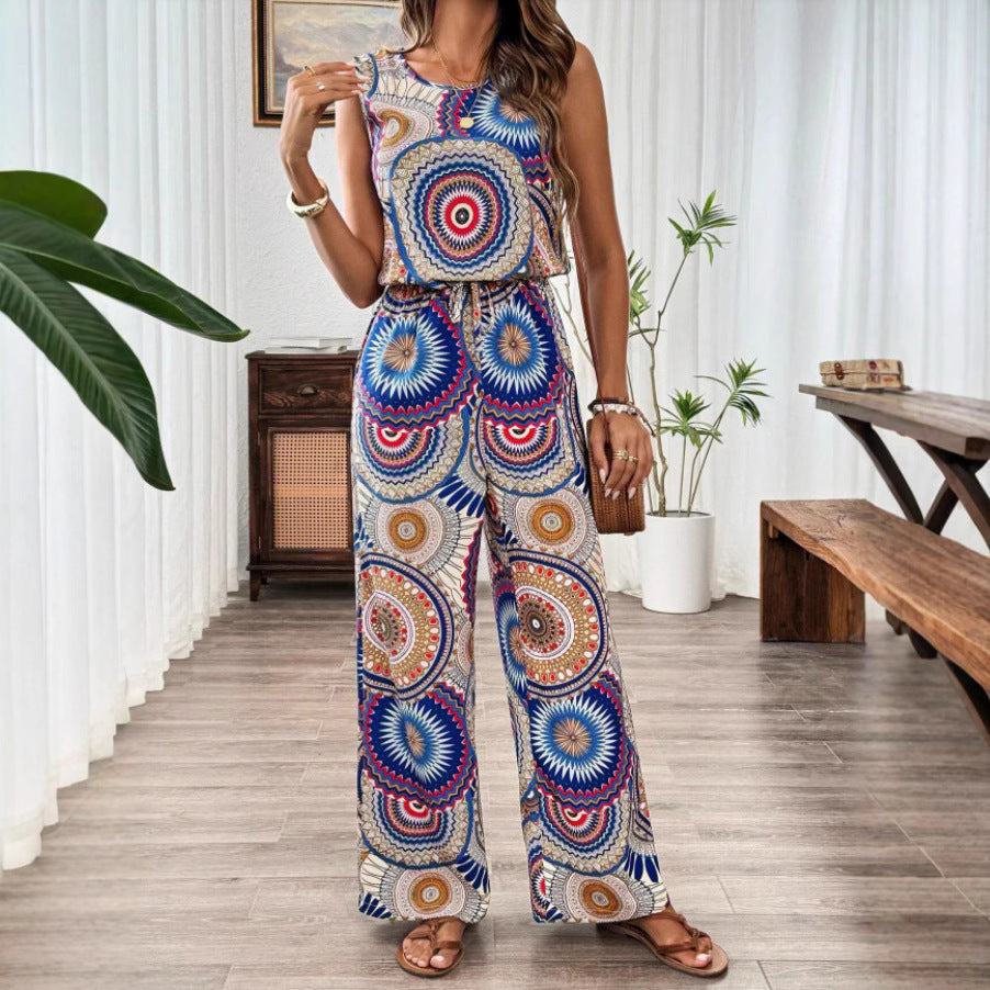 Damen Bohemian Weitbeiniger Overall Drune