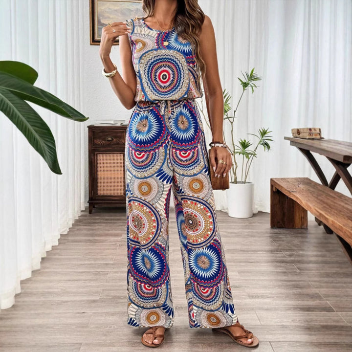 Damen Bohemian Weitbeiniger Overall Drune