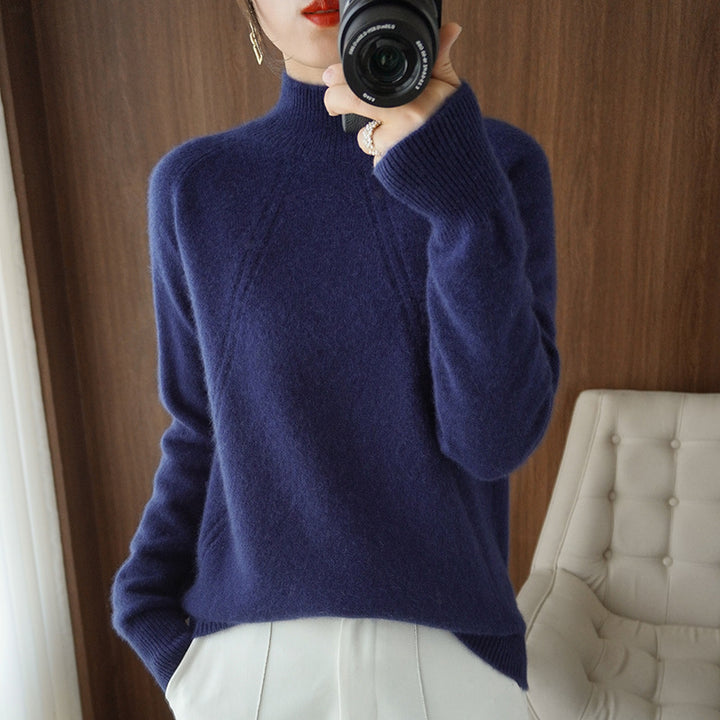 Damen kuscheliger Rollkragenpullover aus feinem Material mit lässigem Schnitt Drune