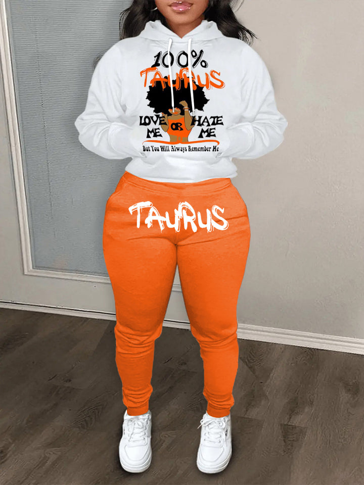 Damen Hoodie- und Jogginghose-Set mit einzigartigem Astrologie-Motiv Drune