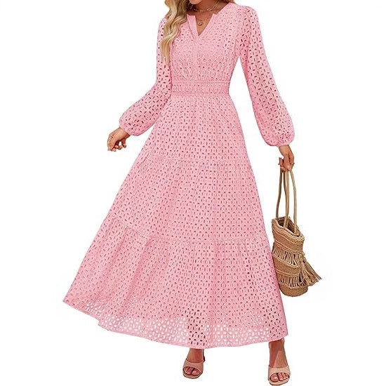 Damen Maxikleid im eleganten gehäkelten Design Drune