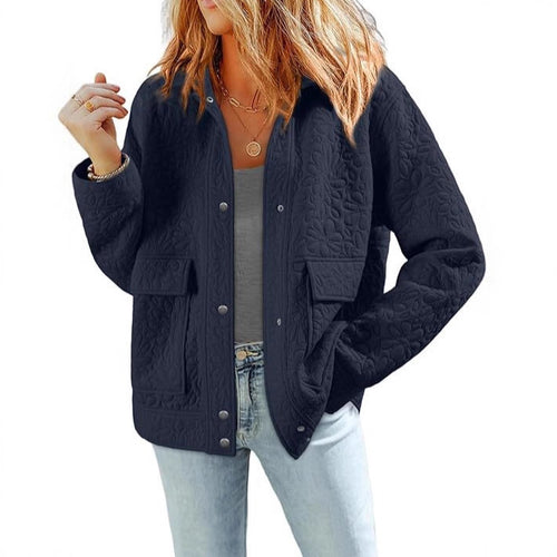 Damen Steppjacke mit praktischen aufgesetzten Taschen und floralem Muster Drune