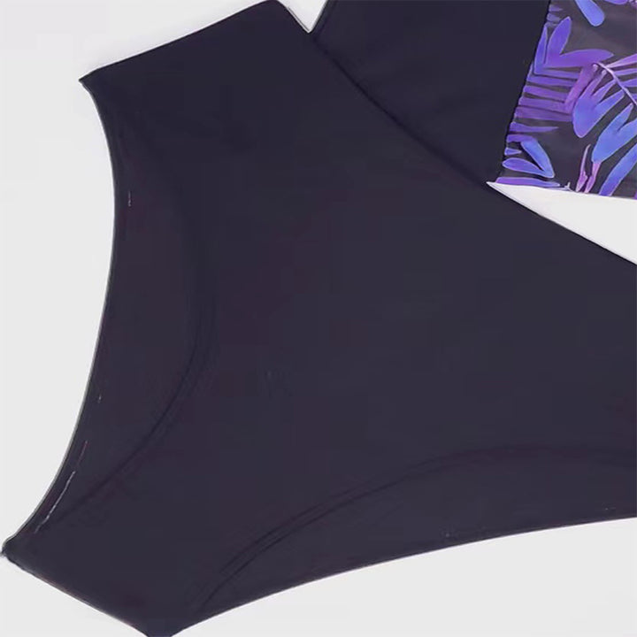 Damen Bikini-Set mit modischem Zip-Oberteil und bequemen High-Waist-Slip Drune
