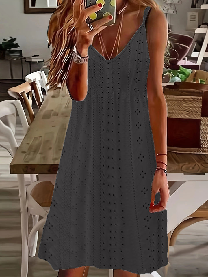 Damen luftiges V-Ausschnitt Kleid im lässigen Stil Drune