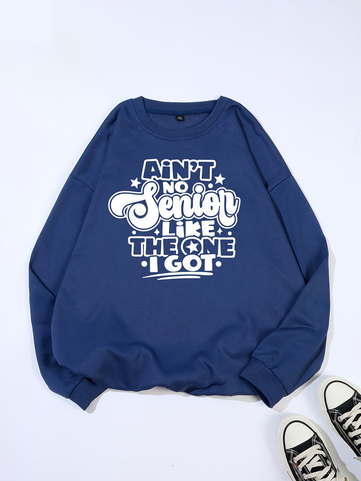 Damen Sweatshirt mit lässigem Spruchdesign Drune