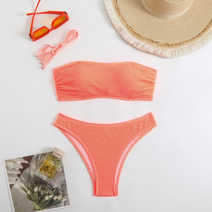Damen Bandeau-Bikini mit strukturiertem Design Drune