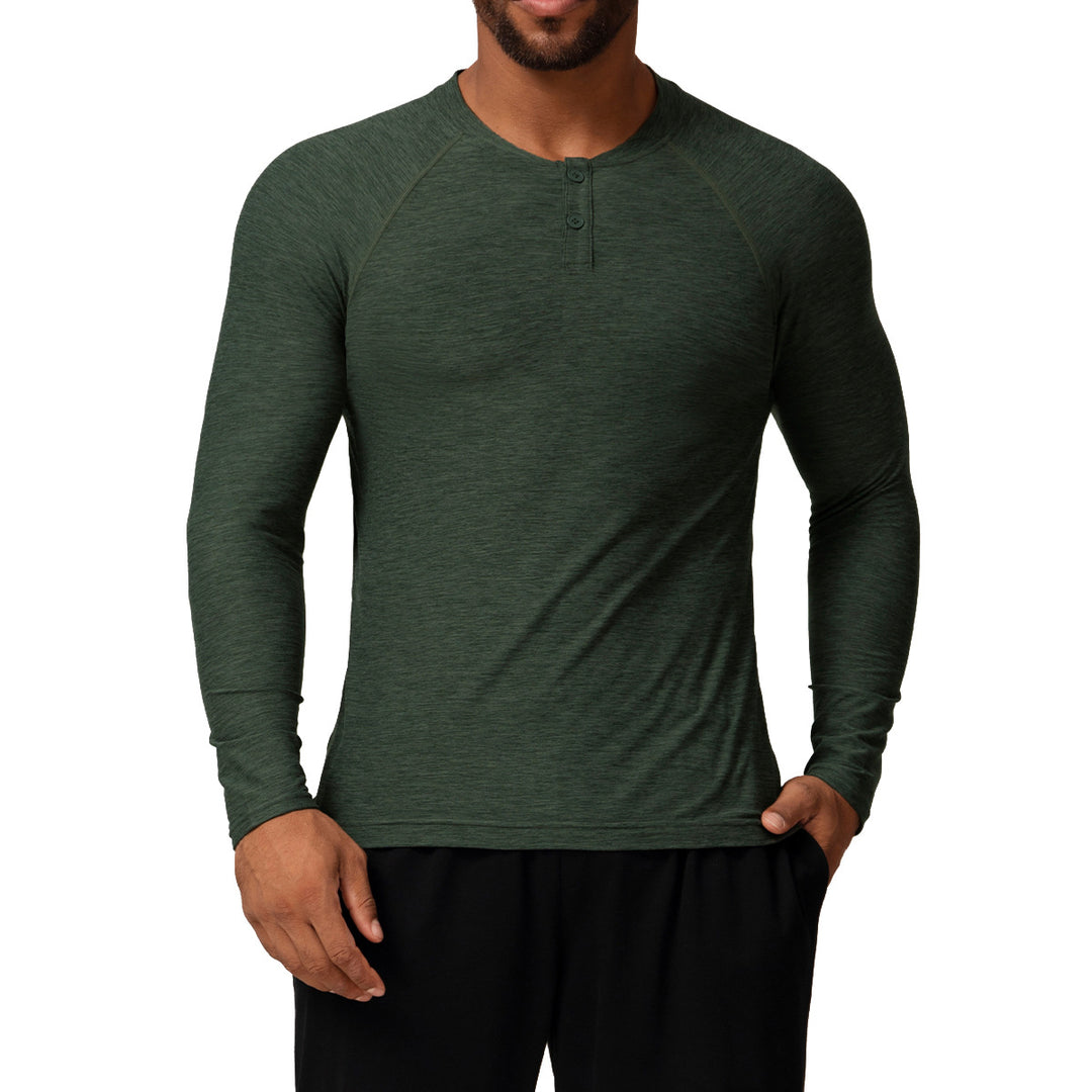 Herren Langarmshirt mit Knopfleiste Drune