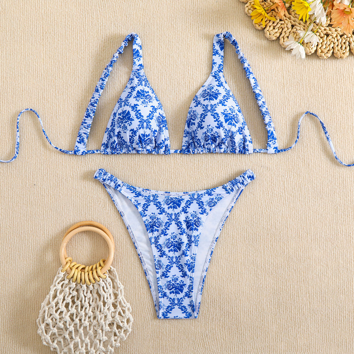 Damen Triangel-Bikini mit dekorativen Rüschen Drune