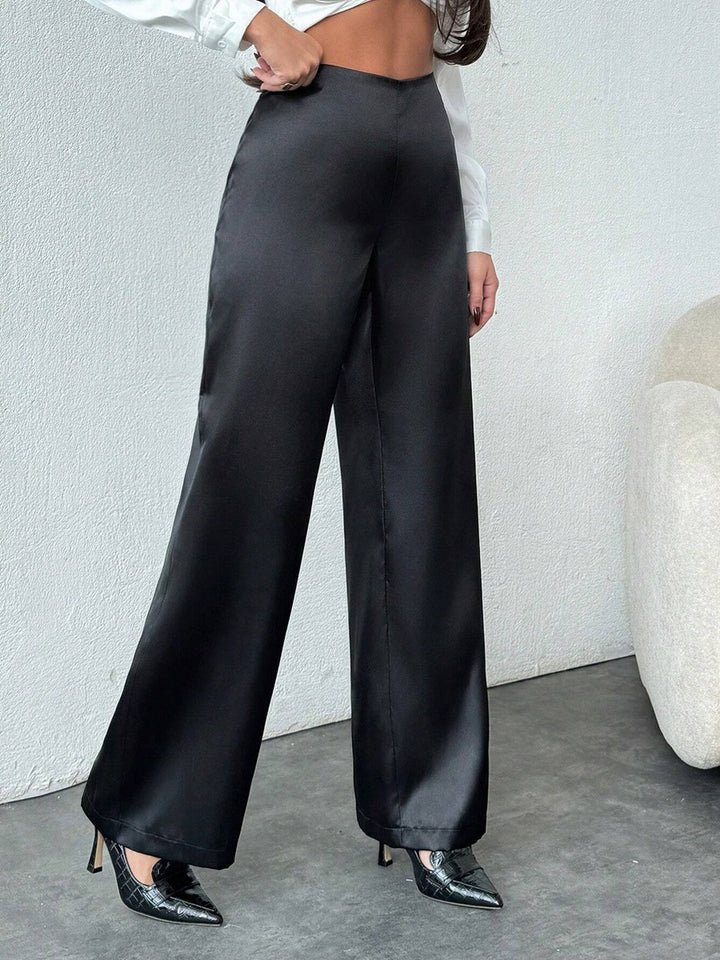 Damen Weite Satin-Hose mit elegantem Schnitt Drune
