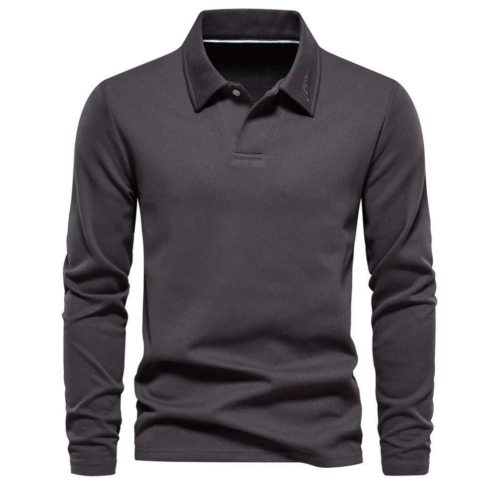 Herren Langarm Poloshirt mit intensivem Struktur-Design und klassischem Kragen Drune