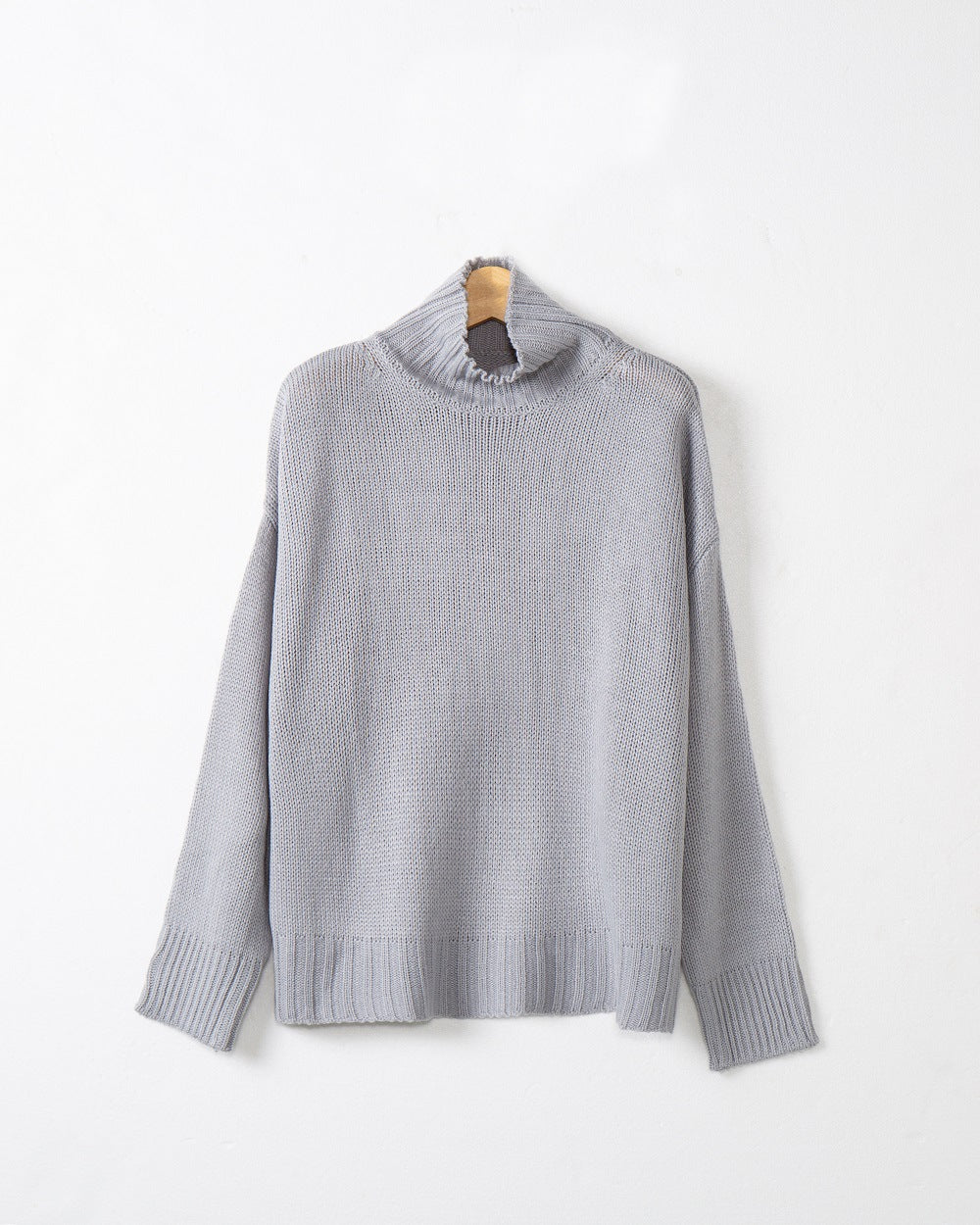 Damen hochgeschlossener Strickpullover mit strukturiertem Design Drune