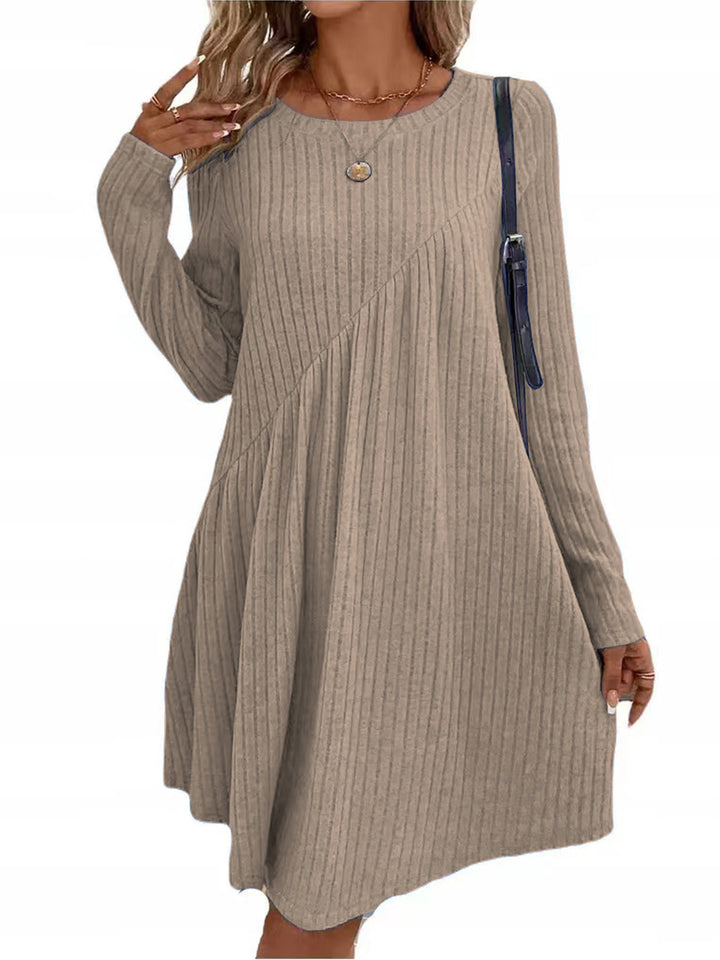 Damen lässiges Ripp-Kleid mit asymmetrischem Design Drune