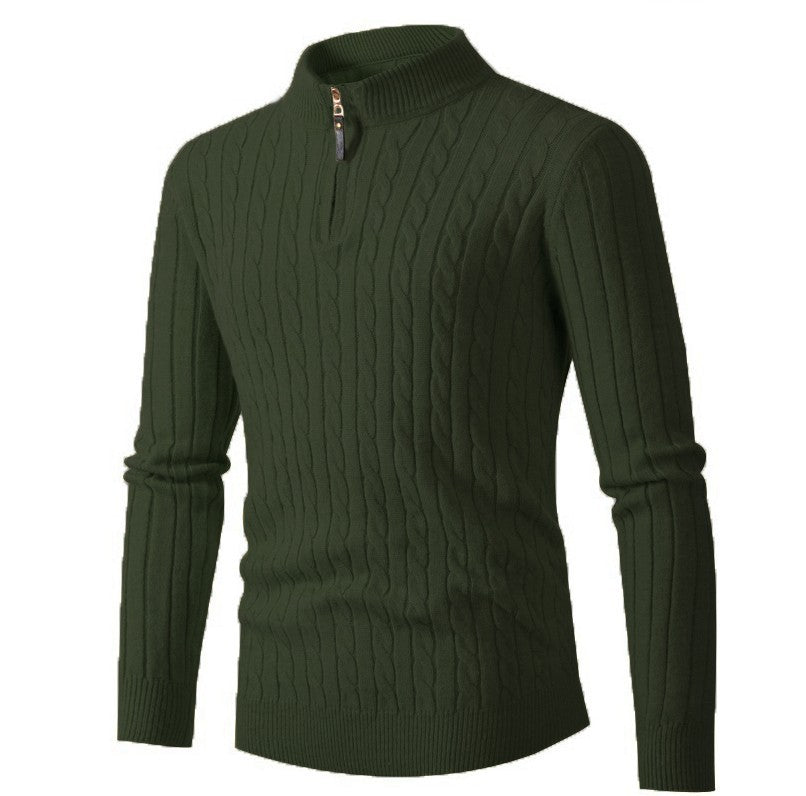 Herren eleganter Rollkragenpullover mit strukturiertem Zopfmuster Drune