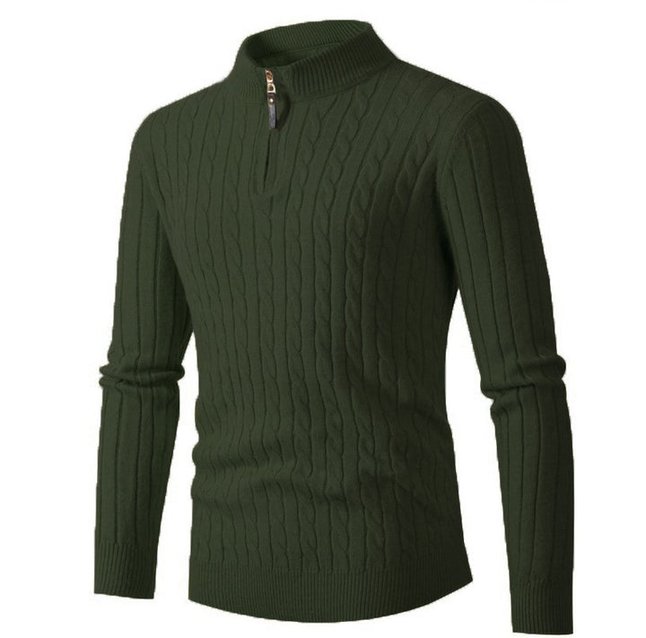 Herren eleganter Rollkragenpullover mit strukturiertem Zopfmuster Drune