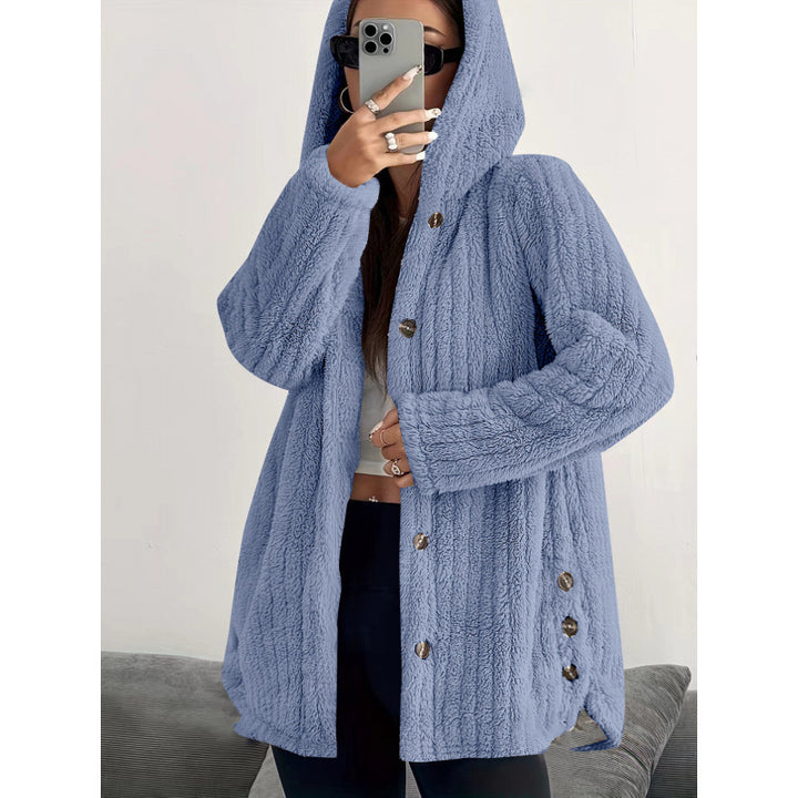 Damen Kuschelige Fleecejacke mit Kapuze Drune