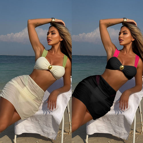 Damen Bikini-Set mit modischen Schnürdetails und verstellbaren Trägern Drune