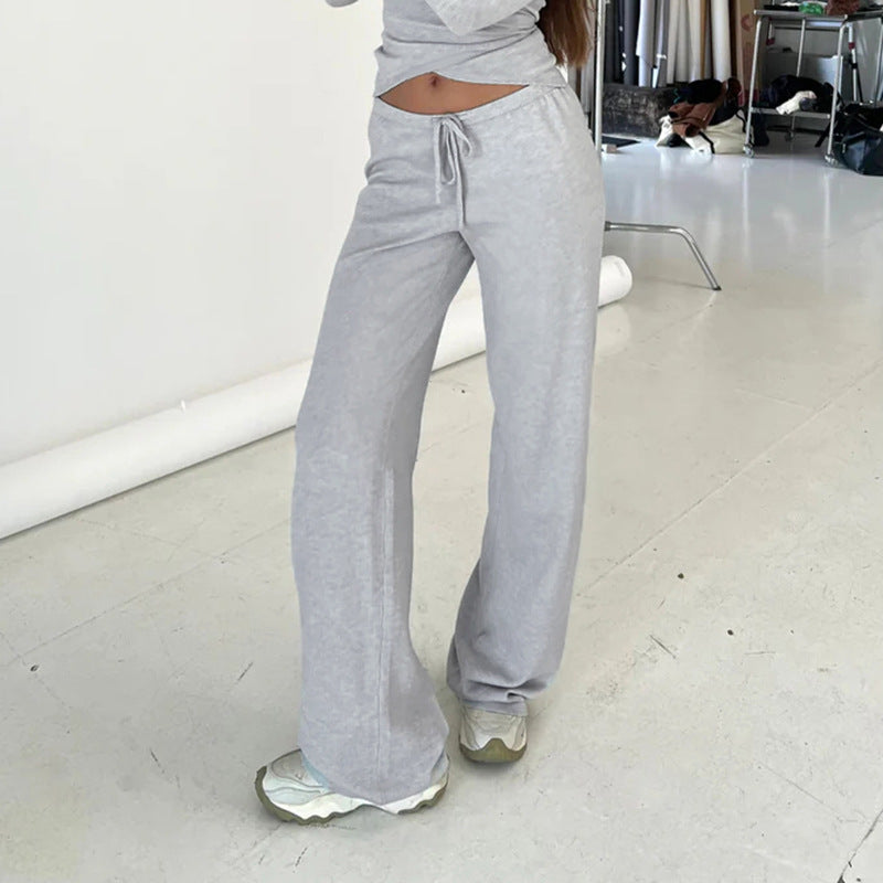 Damen nan Wickel-Cropped-Top mit tiefem V‑Ausschnitt, taillierter Wickelform und langen Glockenärmeln Drune