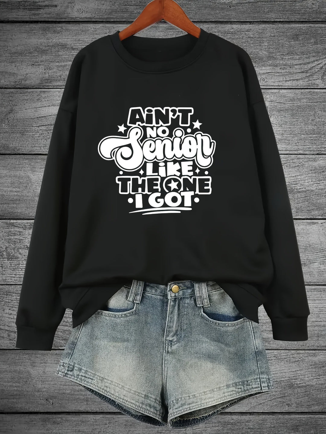 Damen Sweatshirt mit lässigem Spruchdesign Drune