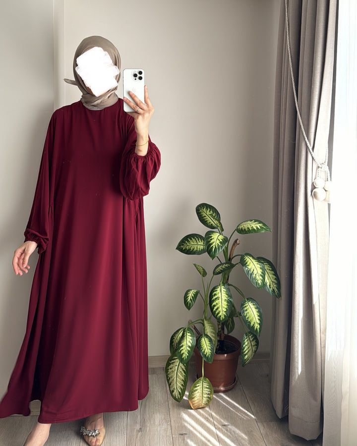 Damen elegantes Maxikleid mit voluminösen Ärmeln und fließendem Schnitt Drune
