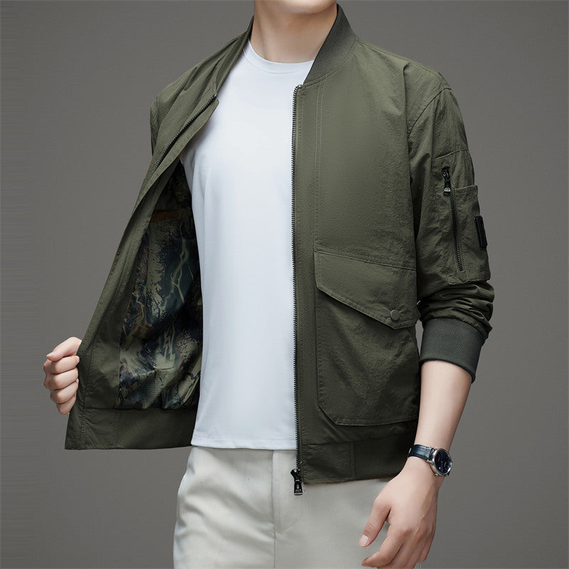 Herren sportliche Bomberjacke mit praktischen Taschen und stylishen Details Drune