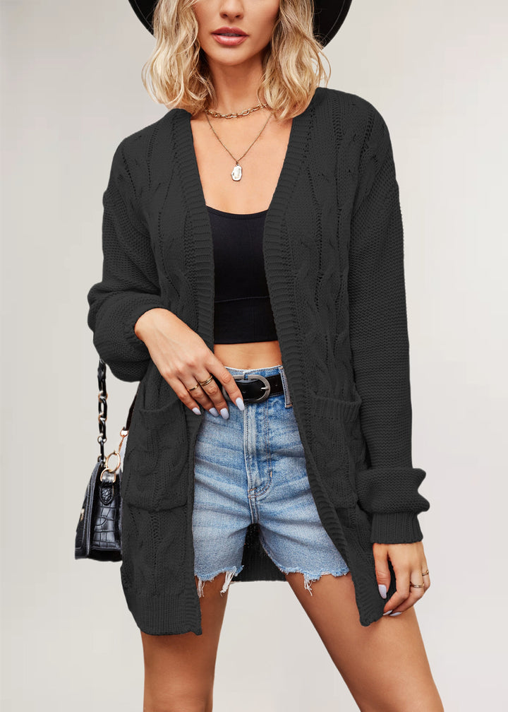 Damen Strickjacke mit Kabelmuster Drune