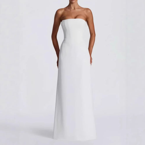 Damen Elegantes Hochzeitskleid mit schulterfreiem Design und Spitzenärmeln Drune