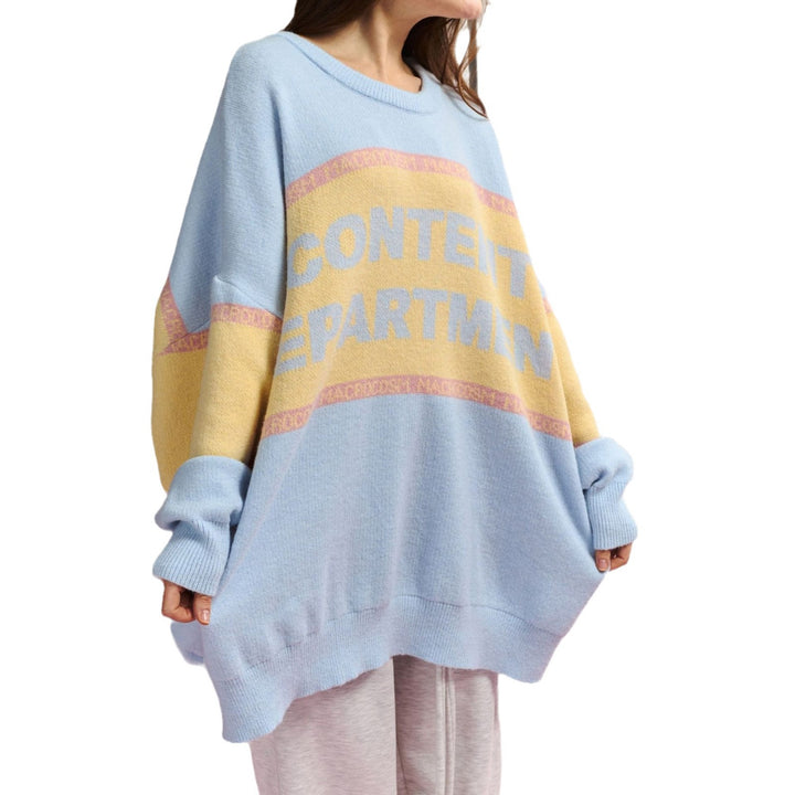 Damen Oversized Pullover mit kreativem Schriftzug Drune